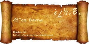 Ács Barna névjegykártya