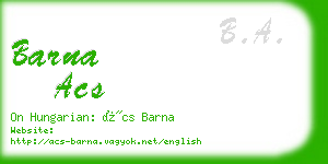 barna acs business card